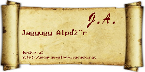 Jagyugy Alpár névjegykártya